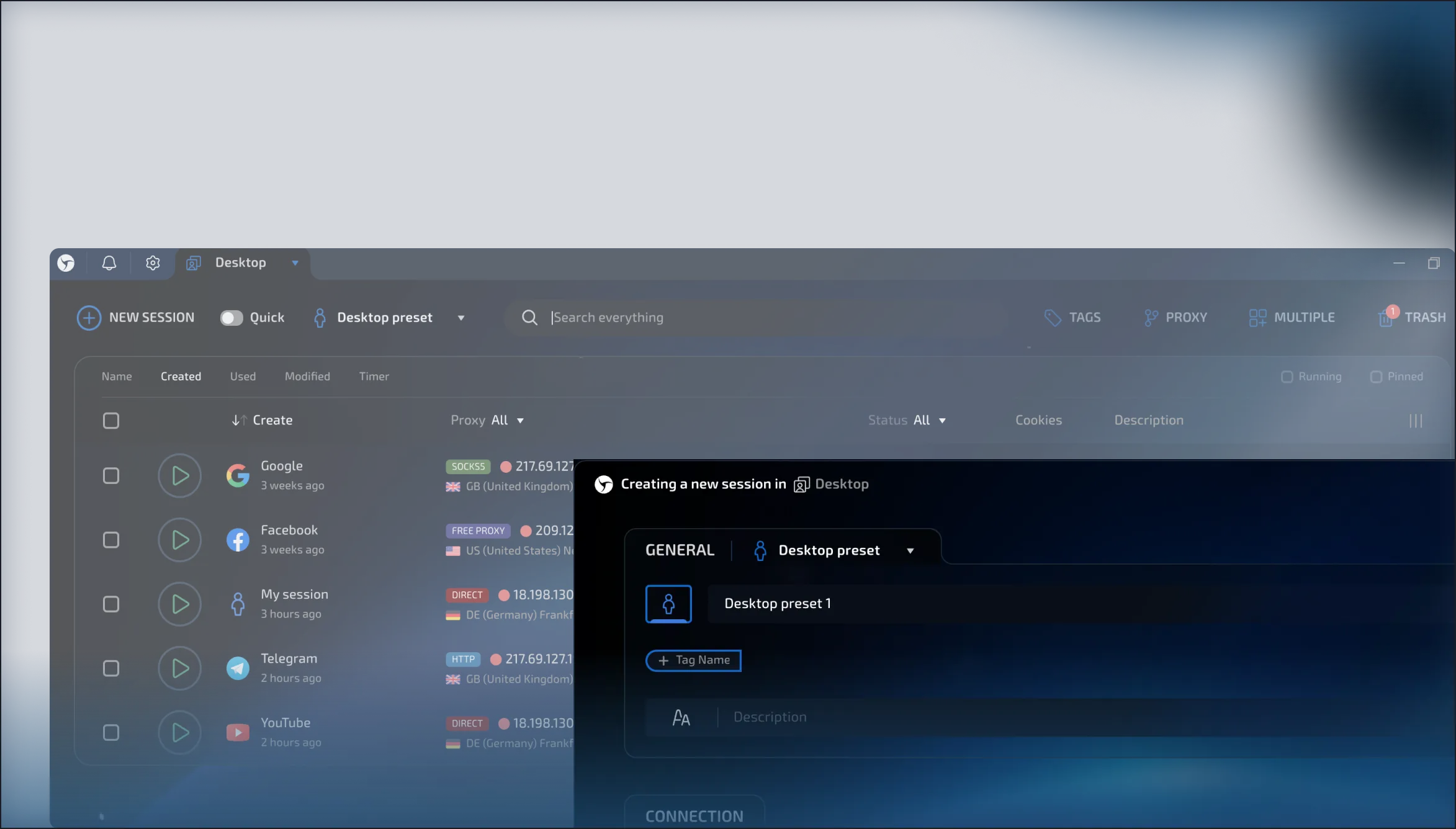Interface screenshot