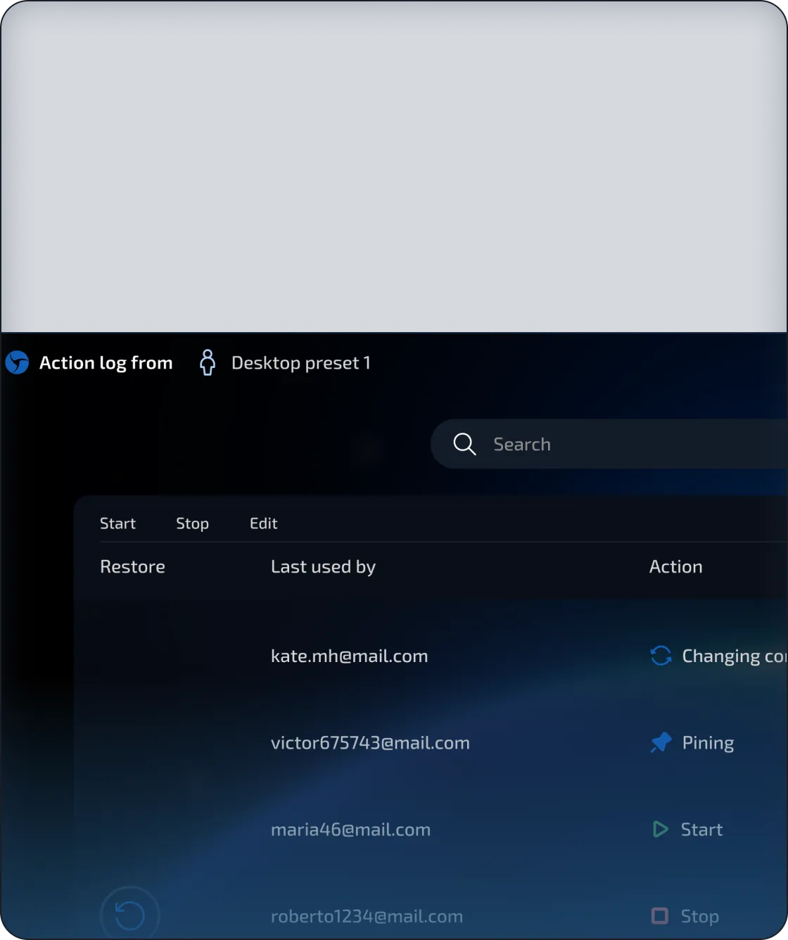 Interface screenshot